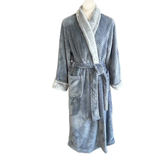 Carole Hochman Gray Plush Fleece Robe Size Large - Picture 1 of 7